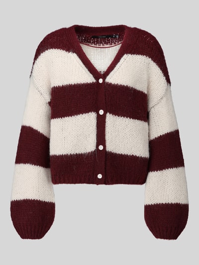 VERO MODA Strickjacke mit Ballonärmeln Bordeaux Melange 2