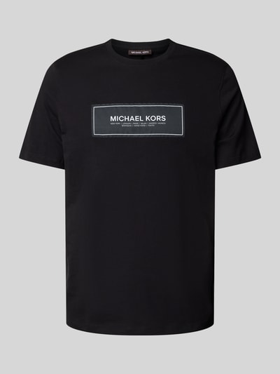 Michael Kors T-shirt met labelpatch, model 'NEW FLAGSHIP' Zwart - 2