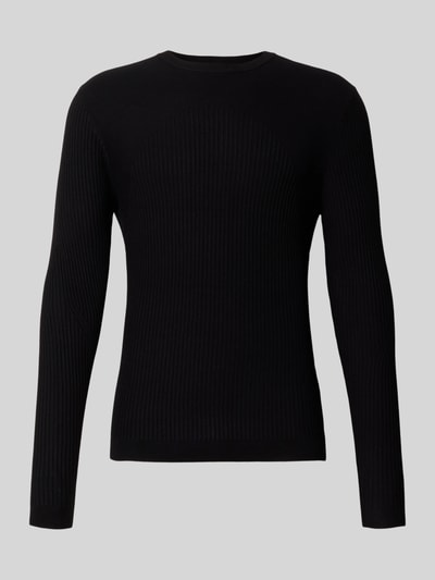 Antony Morato Slim fit pullover in gebreide look van viscosemix Zwart - 2