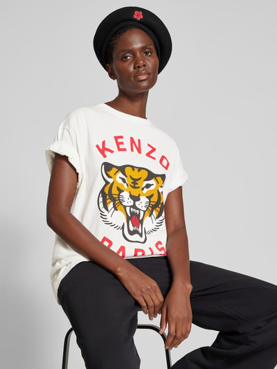 Kenzo Oversized T-Shirt aus reiner Baumwolle Offwhite 3