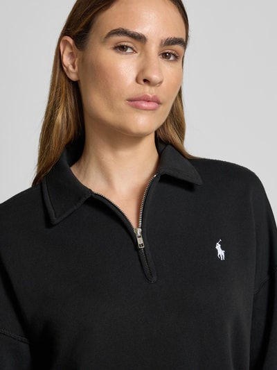 Polo Ralph Lauren Sweatshirt mit Polokragen und Label-Stitching Black 3