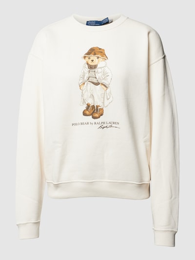 Polo Ralph Lauren Sweatshirt mit Label-Print Ecru 1