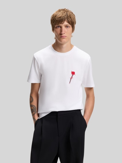 HUGO Regular Fit T-Shirt aus reiner Baumwolle Modell 'Diflow' Weiss 4