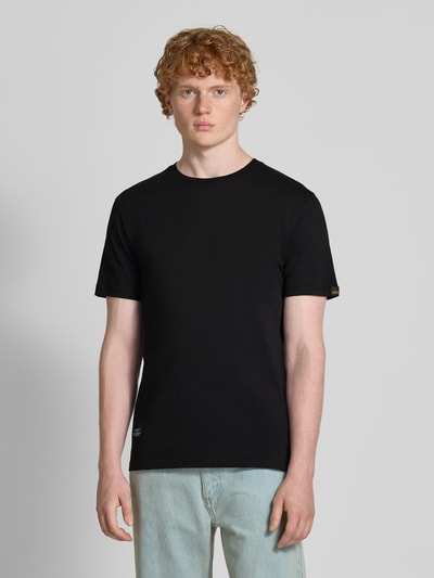 Alpha Industries T-Shirt mit Label-Details und Rundhalsausschnitt Black 5