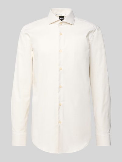 BOSS Slim fit zakelijk overhemd met haaikraag, model 'Hank' Beige - 2