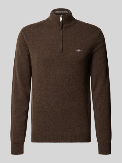 GANT Pullover aus reiner Wolle Dunkelbraun 1