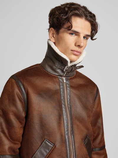 Jack & Jones Jacke mit Umlegekragen Modell 'COLE AVIATOR' Dunkelbraun 3