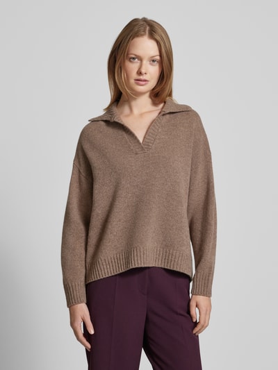 Weekend Max Mara Oversized gebreide pullover met ribboorden, model 'AGRE' Lichtbruin - 4