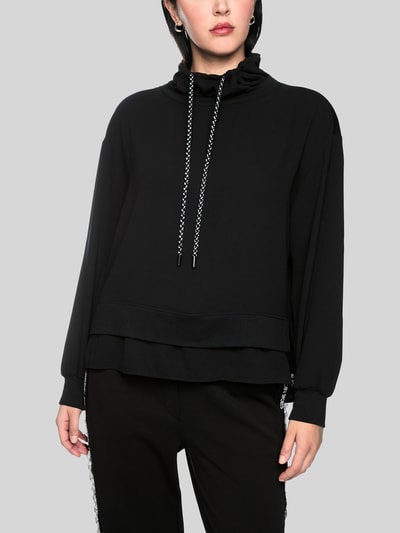 Marc Cain Langarmshirt mit gerafftem Stehkragen Black 4
