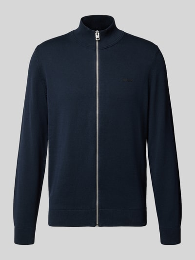 HUGO Strickjacke mit Logo-Schriftzug Modell 'San Jacomo-C' Marine 1