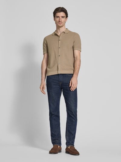 Christian Berg Men Freizeithemd mit Knopfleiste Taupe 1