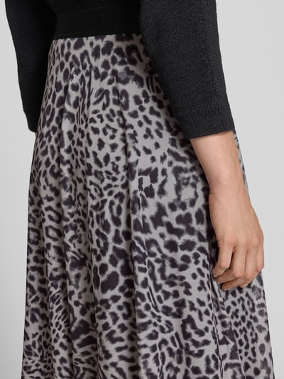 comma Midirock im Allover-Look mit elastischem Bund Black 3