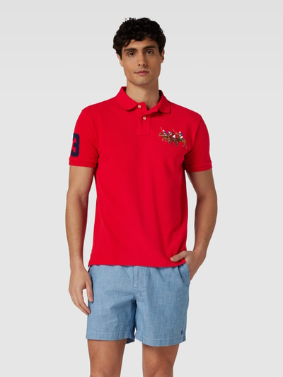 Polo Ralph Lauren Custom Slim Fit Poloshirt mit Motiv-Stitching Rot 4