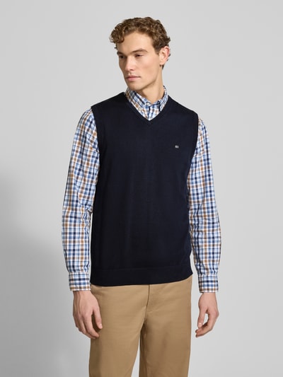 Christian Berg Men Spencer met labelstitching Marineblauw - 4