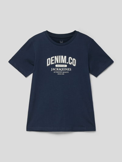 Jack & Jones T-Shirt mit Label-Print Marineblau 1