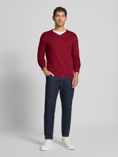 Tom Tailor Regular Fit Pullover aus reiner Baumwolle Rot 1