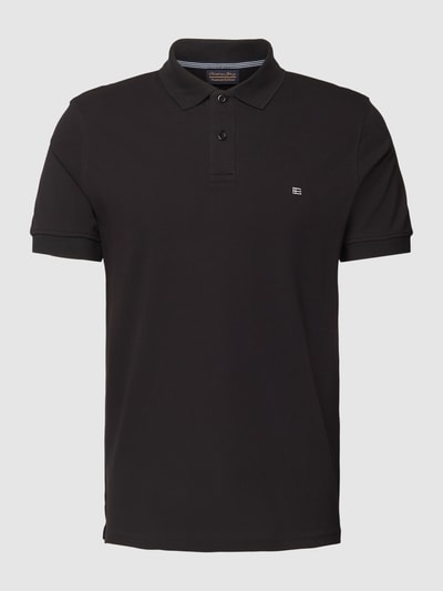 Christian Berg Men Koszulka polo o kroju slim fit w jednolitym kolorze Czarny 2