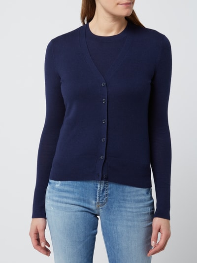 Lauren Ralph Lauren Cardigan van een mix van katoen en modal, model 'Denzel' Marineblauw - 4