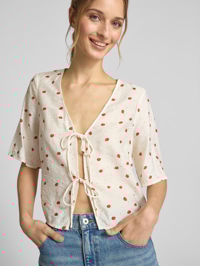 Vero Moda Regular Fit Bluse aus Viskose-Mix Modell 'ODETTE' Weiss 3