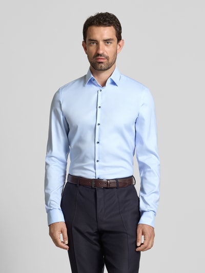 Jake*s Slim Fit Businesshemd mit extra langem Arm Bleu 4