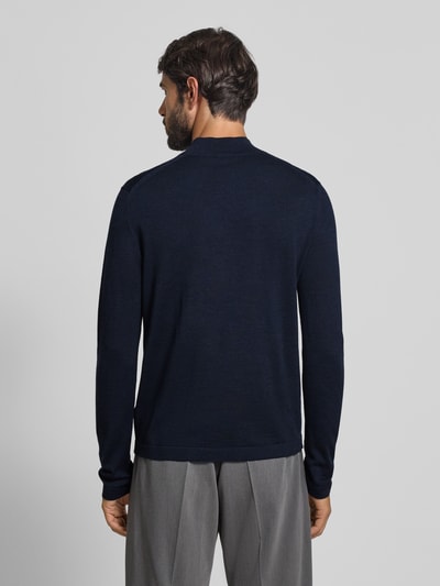 Tiger Of Sweden Gebreide pullover van merinowol met opstaande kraag, model 'Tern' Marineblauw - 5