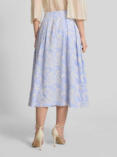 0039 Italy Midirock mit gelegten Falten Modell 'KYLIE' Bleu 5