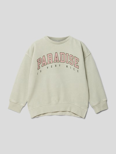 Mango Sweatshirt mit Statement-Stitching Modell 'paradise' Mint 1