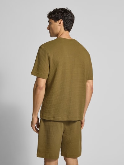 HUGO T-shirt met labelstitching, model 'Austin' Kaki - 5