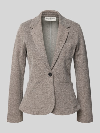 Produktfoto, Regular Fit Kurzblazer aus Baumwoll-Mix von Marc O'Polo w kolorze melanżowym, z piqué, z kieszeniami i klapami, 1 guzik.