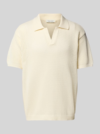 Casual Friday Regular fit poloshirt met ajourpatroon, model 'ASTON' Offwhite - 2