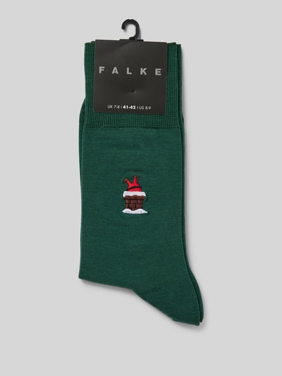 Falke Socken mit Motiv-Stitching Dunkelgruen 3