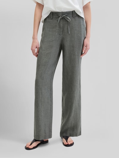 Marc O'Polo Wide Fit Hose aus reinem Leinen Mittelgrau Melange 4