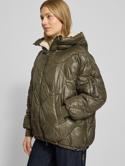 Beaumont Amsterdam Kurtka pikowana z zamkiem błyskawicznym dwustronnym i tunelem Oliwkowy 3