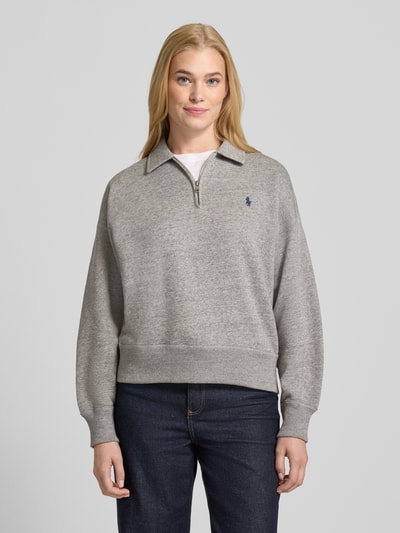Polo Ralph Lauren Sweatshirt mit Polokragen und Label-Stitching Mittelgrau 4
