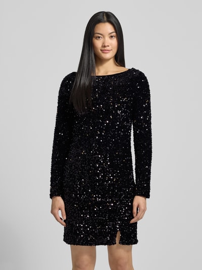 VERO MODA Körpernahes Abendkleid mit Paillettenbesatz Modell 'BELLA' Black 4