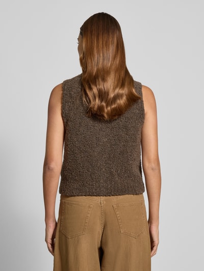 Marc O'Polo Regular Fit Strickweste aus Woll-Mix mit Alpaka-Anteil Mittelbraun 5
