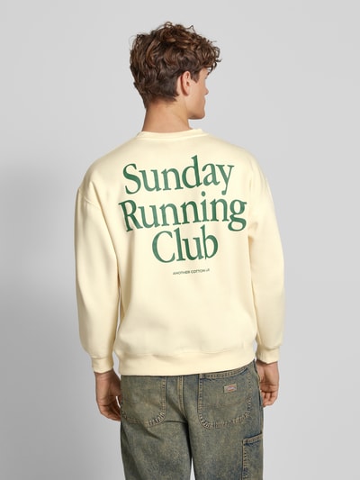 ANOTHER COTTON LAB Sweatshirt met labelprint, model 'Sunday' Offwhite - 5