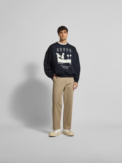 RHUDE Sweatshirt mit Label-Print Black 1