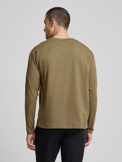 HUGO Longsleeve mit Label-Print Modell 'Laze' Oliv 5