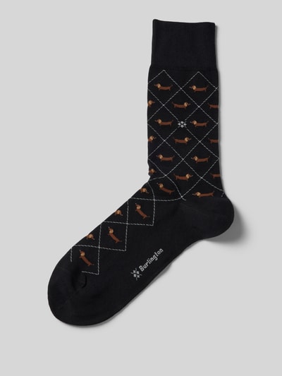 Burlington Socken mit Label-Detail Black 1