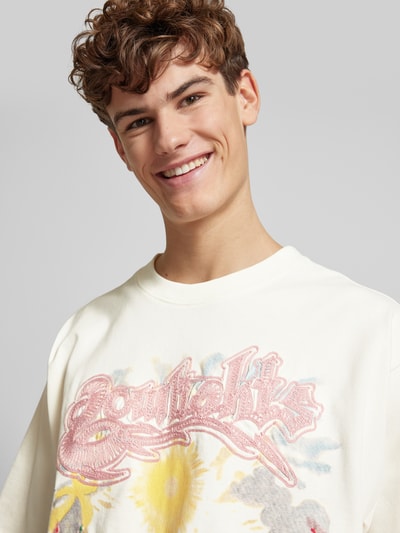 Low Lights Studios Oversized T-Shirt mit Motiv-Print Modell 'Sanguine Paradise' Ecru 3