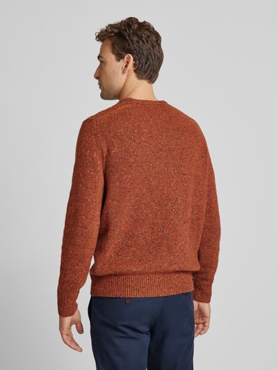 Fynch-Hatton Gebreide pullover van wolmix met ronde hals Oranje - 5