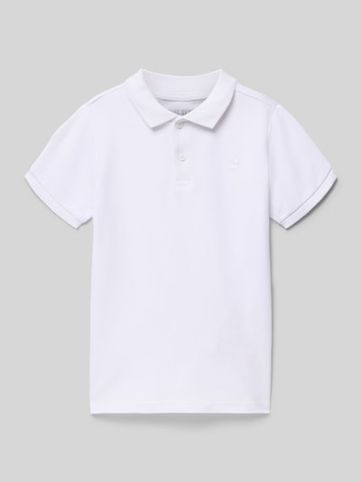 Produktfoto, Regular Fit Poloshirt mit Logo-Stitching von Blue Seven aus Reine Baumwolle im Kurzärmelig-Design mit Polokragen, Farbe Weiß.