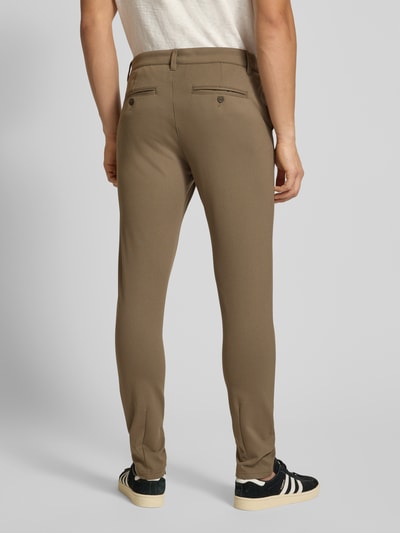 Only & Sons Slim fit chino van viscosemix, model 'MARK' Taupe - 5