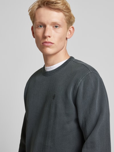 G-Star Raw Sweatshirt met labelstitching Antraciet - 3