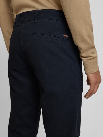 BOSS Orange Slim Fit Chino in Melange-Optik Marine 3