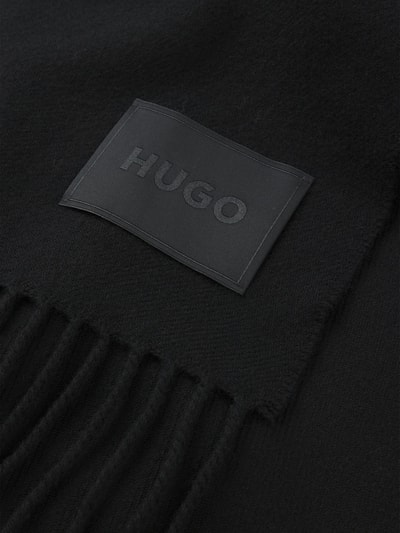 HUGO Sjaal van pure wol, model 'BISETTE' Zwart - 4