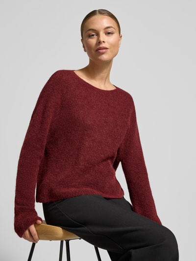 Drykorn Strickpullover mit Rundhalsausschnitt Modell 'IMENY' Bordeaux 3