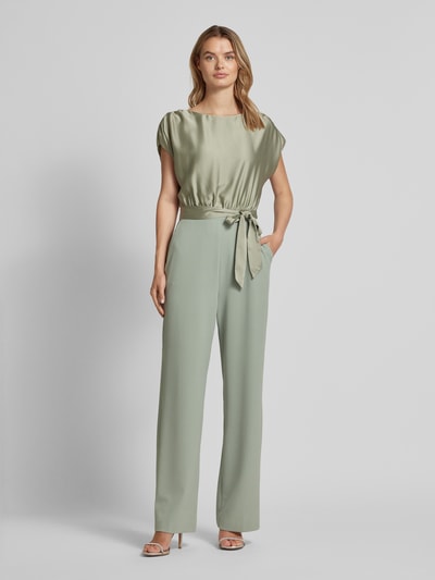 Swing Jumpsuit met strikceintuur Rietgroen - 4