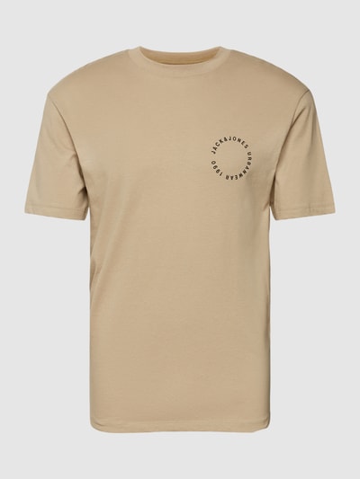 Jack & Jones T-shirt met labelprint, model 'SUNSET' Beige - 2